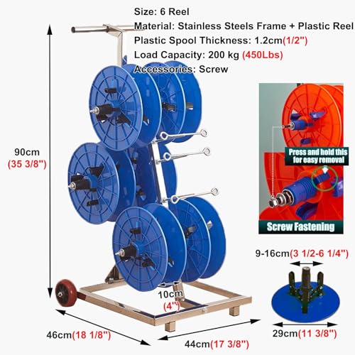 Distribuidor de cable de acero y plástico para taller azul 8