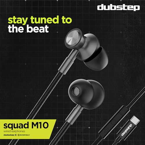 Image of Dubstep Squad M10 with X-Bass Technology, 10mm Dynamic Drivers in-Ear Type C Wired Earphones with Mic Compatible with Samsung, Oneplus, Xiaomi, Redmi, Vivo, Oppo & All Type C Phones - Stirling Silver