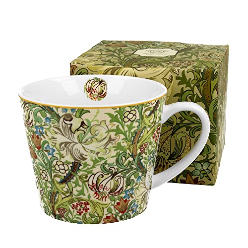 Duo Jumbo Becher W. Morris Lilly 610 ml aus Porzellan in Geschenkbox, klassischer Becher, Kaffee- und Teebecher
