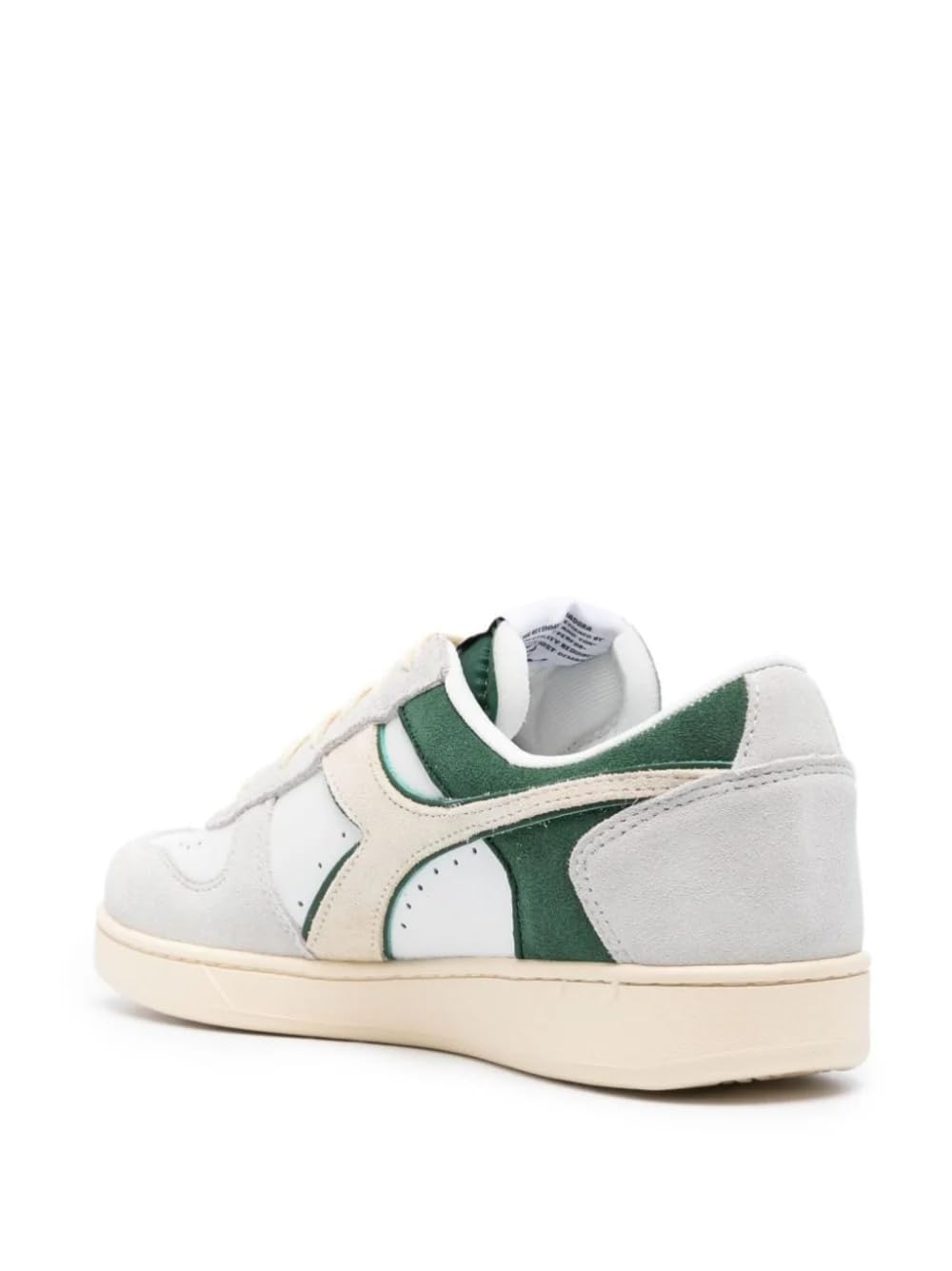 Diadora Unisex Magic Basket Low Suede Leather Gymnastics Shoe, White Leaf Green, 7.5 UK
