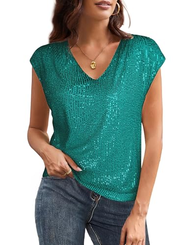 Design con paillettes radiose: questo accattivante top con paillettes presenta un design interamente in paillettes che cattura e riflette la luce, facendoti sembrare radioso in ogni evento. Il tessuto scintillante aggiunge un tocco di glamour e bellezza al tuo outfit