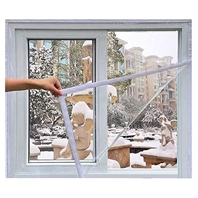 Window Insulation Kit for Winter, Cuttable Transparent Film, Reusable Plastic Window Wrap for Attic Fan Cover, Shutter Cover, Attic Vent, Warm in Winter and Cool in Summer