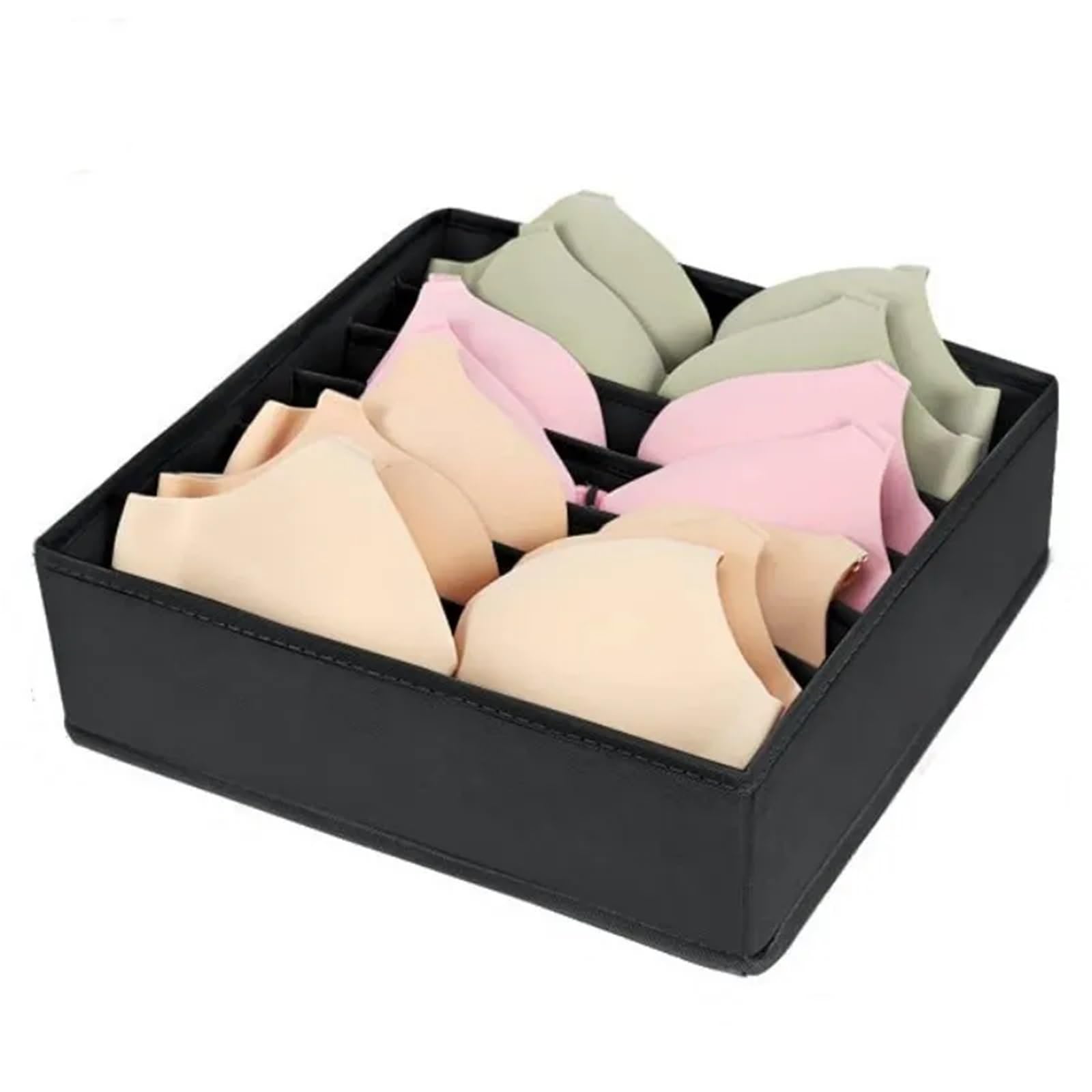 LuoAXINN Underwear Organizer Underwear Bra Socks Storage Box Clothes Organizer Cabinet Drawer(Black 7 grids)