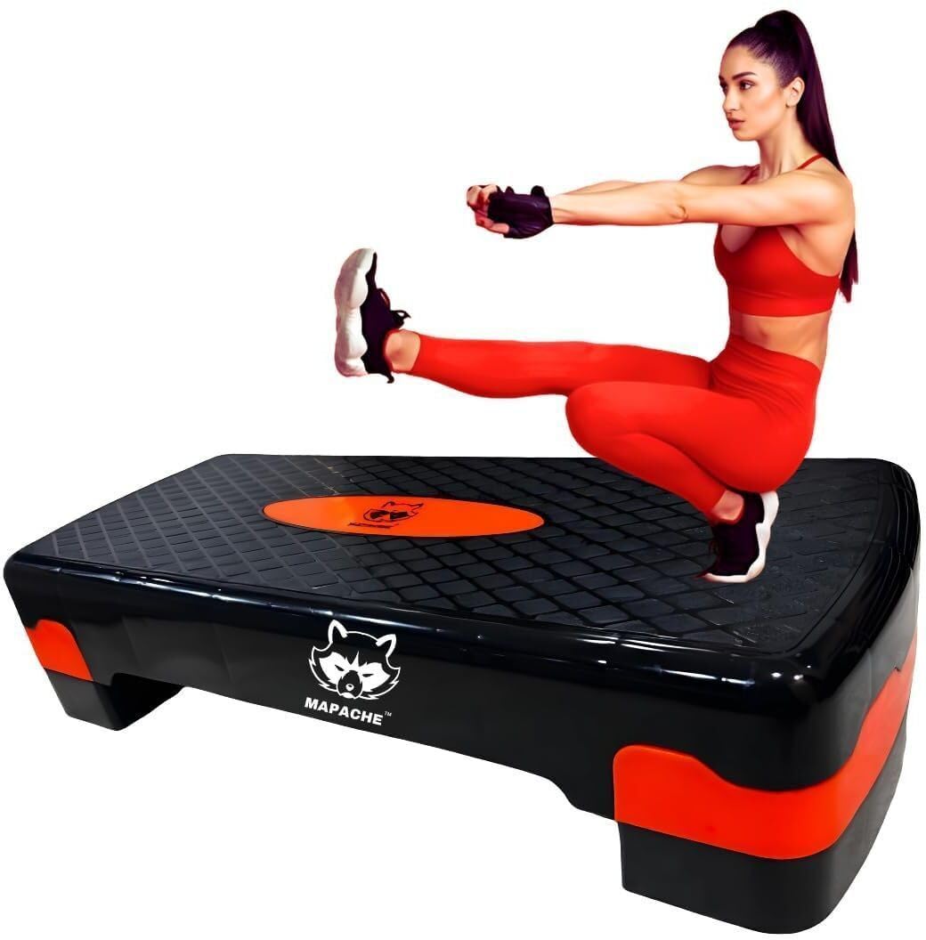 Aerobic Stepper for Home & Gym Use (68x28x15) Perfect for Aerobic Workouts Stepper (Orange) | Style 34