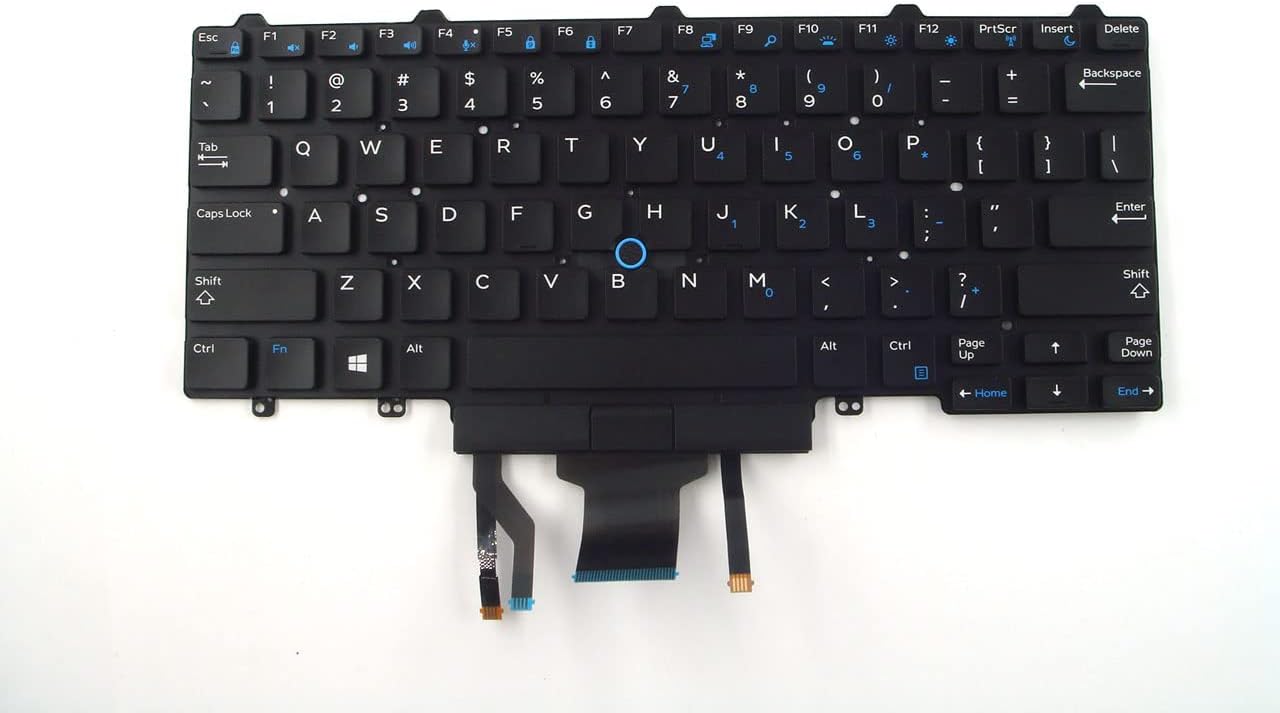 Replacement Parts for Dell Latitude 5490 7490 14.0" US-English Backlit Keyboard with Dual Point 06NK3R 6NK3R