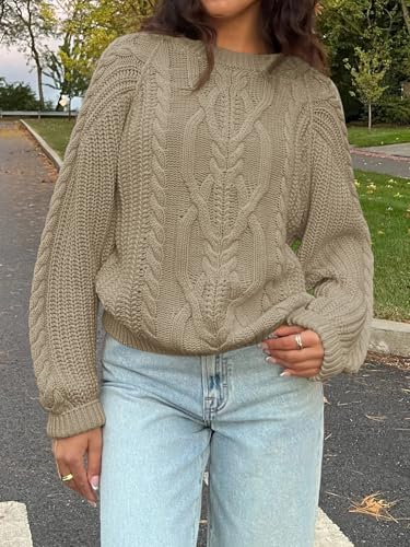 Image of Cicy Bell Womens Oversized Cable Knit Sweaters Fall Chunky Pullover