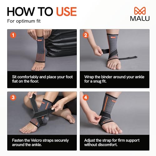 Image of Ankle Support Brace for Pain Relief | Ankle Binder /Strap for Foot Care, Sprains, Injuries, Swelling & Sports Support | Adjustable Foot & Ankle Stabilizer for Men and Women- Grey (S)