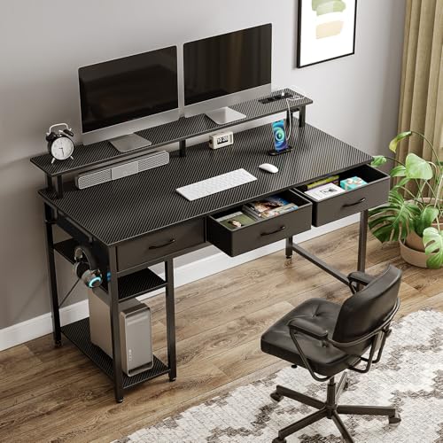 Bureau gamer 120x50 LED RGB + prises USB-C, Rolanstar