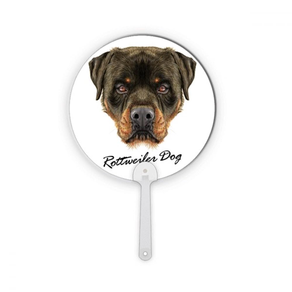 Éventail rond plastique noir Rottweiler accessoire chien