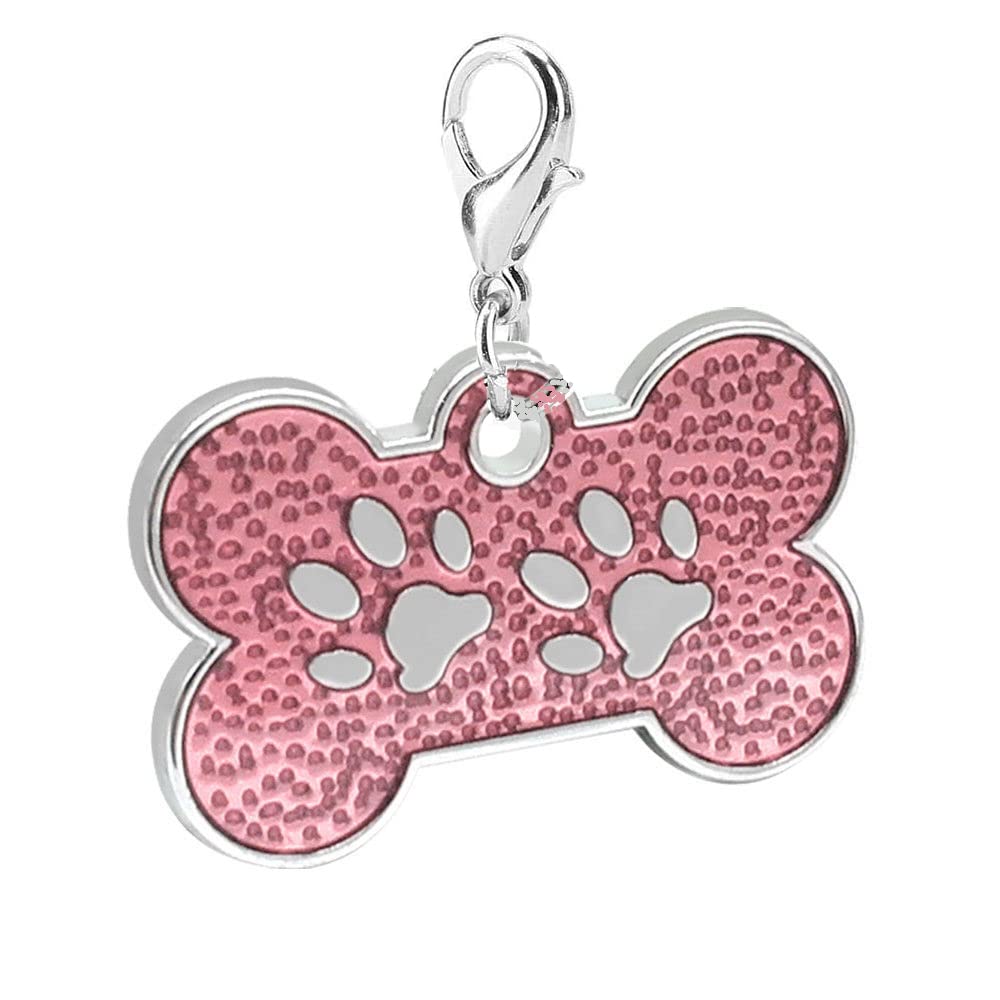Pups&Pets pet cute bone shape with paw mark collar pendant | Beautiful and shiny rust-proof Identification tag | Attractive charm for dog & cat - 1Pcs (PINK) (B0BQJJDNCG) Amazon Price History, Amazon Price Tracker