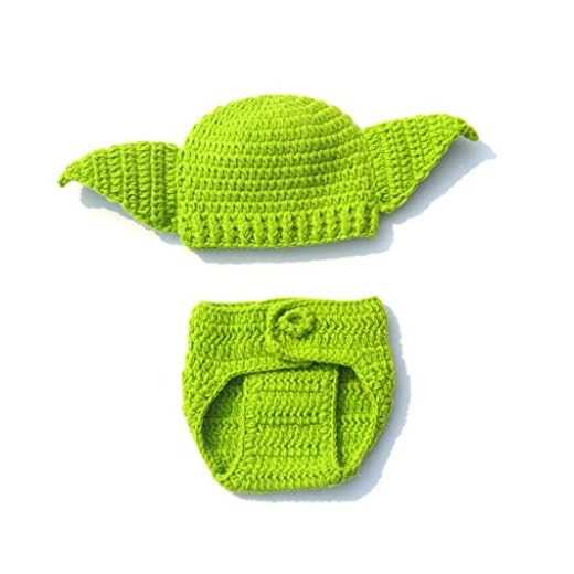 Lyguy Traje de fotografía, Hecho a Mano, para bebé de Star Wars, Disfraz de Yoda para recién Nacido, Accesorios de fotografía
