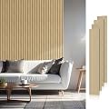 SMARTSTANDARD Wood Slat Acoustic Wall Panels 4 Pack 94"x12.6" White Oak, Noise Reducing and Sound Absorbing, Decorative Slat Panels for Home Studio Office Living Room