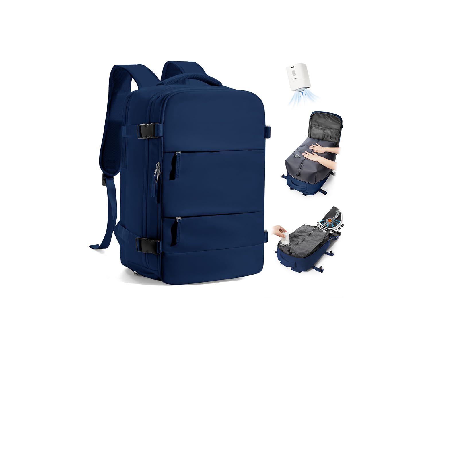 SZLX Zaino Ryanair 40x30x20 Sottovuoto con pompa Zaino da Viaggio 40x30x20 | Bagaglio a Mano 40x30x20 Wizzair Donna Uomo Borsa da Cabina per Easyjet Adatto a Laptop da 14 Pollici Impermeabile per Lavoro