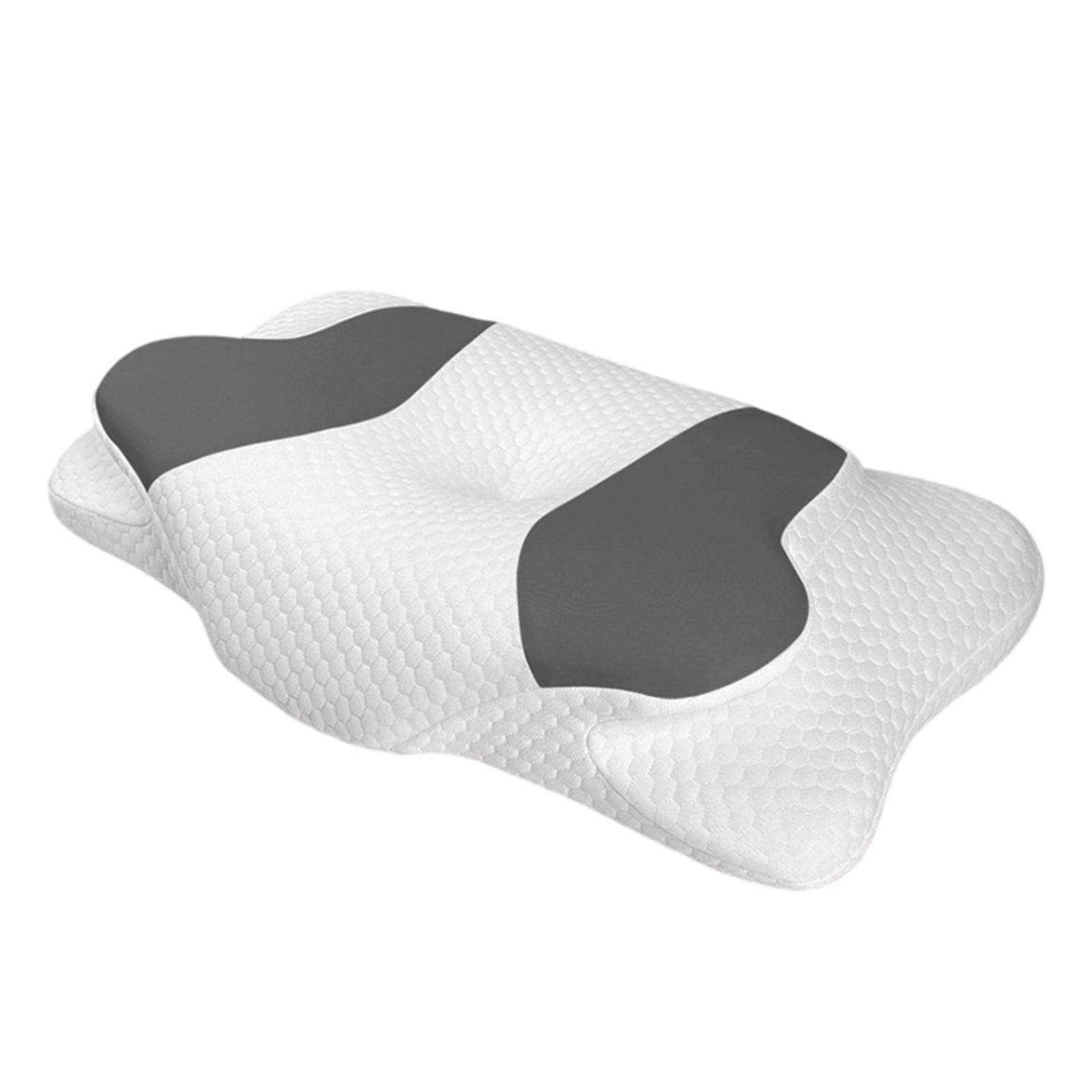 VISTORA Pressure Relief Memory Foam Butterfly Pillow Ergonomic Design Orthopedic Neck Pillow for Back Sleepers, Grey White|Travel | Travel Accessories | Travel Pillows-image-36