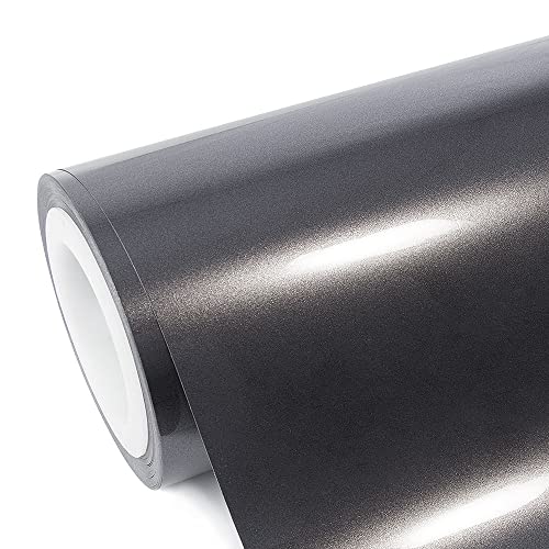 Image of HOME13 Vinyl Wrap Sheet for Car & Bike Self Adheisve Vinyl Wrap Sticker & Decal Roll Film Air Release Bubble Free (12x100 Inches, Grey Gloss Metallic Wrap)