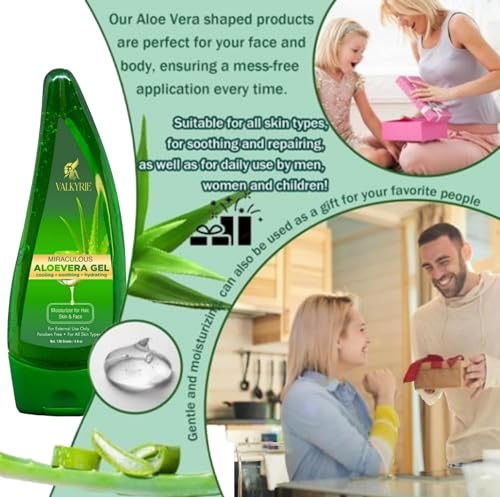 Image of VALKYRIE Aloe Vera Gel for Face & Body Made within 12 Hours of Harvest, 98% Pure Aloe Vera Gel for Skin,Scalp,& Hair, Soothing Aloe Face Moisturizer | Multipurpose Gel (120gm)