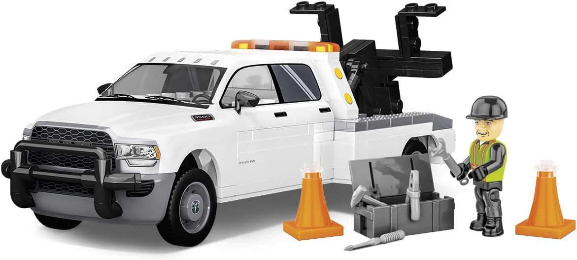 COBI Dodge RAM 3500 Wrecker Tow Truck Building Set, 295 Pieces