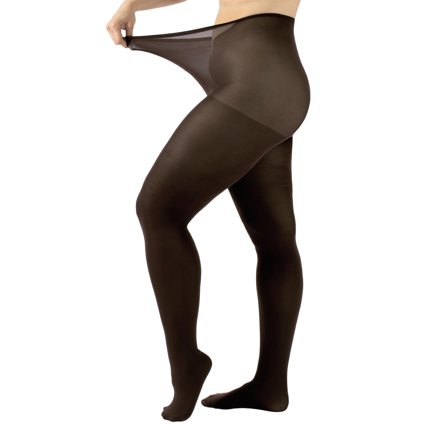 CALZITALY Plus Sizes Anti-Chafing Opaque Tights | 60 DEN | L - 4XL | Black | Italian Hosiery