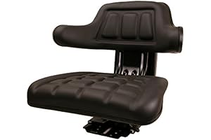New Black Universal Tractor Seat Susp w/ Base & Tracks Compatible with...