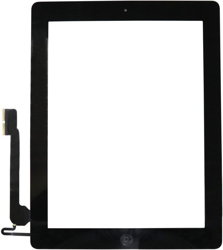 Touch Screen Digitizer Assembly for Black iPad 4 Model A1458, A1459, A1460 + Home Button Camera Holder + Pre-Installed Adhesive with Tools