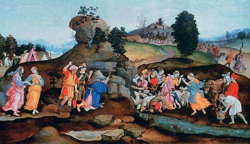 Impressions d'art mural Moïse fait jaillir l'eau du rocher Tableau Vintage Filippino Lippi 60x90