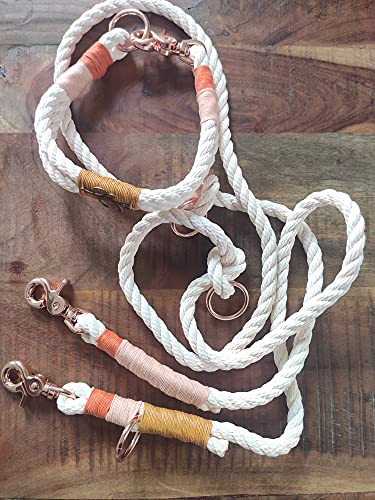 Tau Hundeleinen Halsband Set in Creme Pastell | Set Hello Spring
