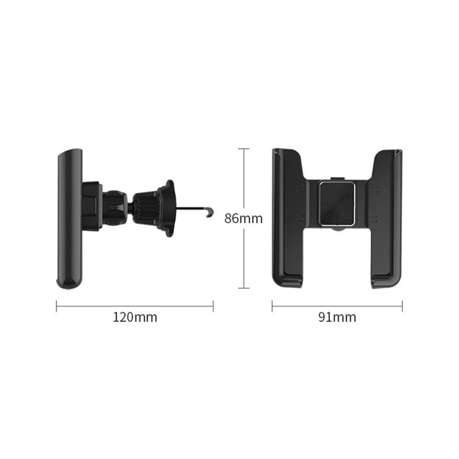 Porta Cellulare Auto Supporto per telefono girevole a 360°, universale, con clip per bocchetta dell'aria per auto, supporto GPS(Silver)