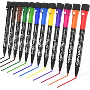 APOGO Whiteboard Pens Whiteboard Markers, Dry Wipe Markers, Magnetic Whiteboard Pens, Fine Tip Whiteboard Pens, Erasable…