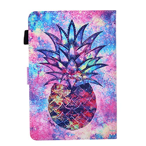 AIFILLE 10 inch Tablet Wallet Case for Girls Ladies with Colorful Glitter Pineapple Pattern Flip Stand Book Style Durable PU Leather Back Cover for All Universal 10 inch Tablets (9.5" - 10.5") - Image 2