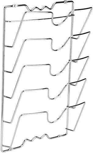 TOPINCN Soporte para tapa de olla, organizador de cocina de hierro, soporte para montaje en la puerta de la pared, estante de almacenamiento para