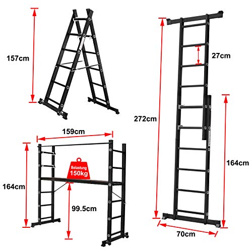 ▷ Comprar Andamio plegable de aluminio 4.7M altura 4,70 metros 6+