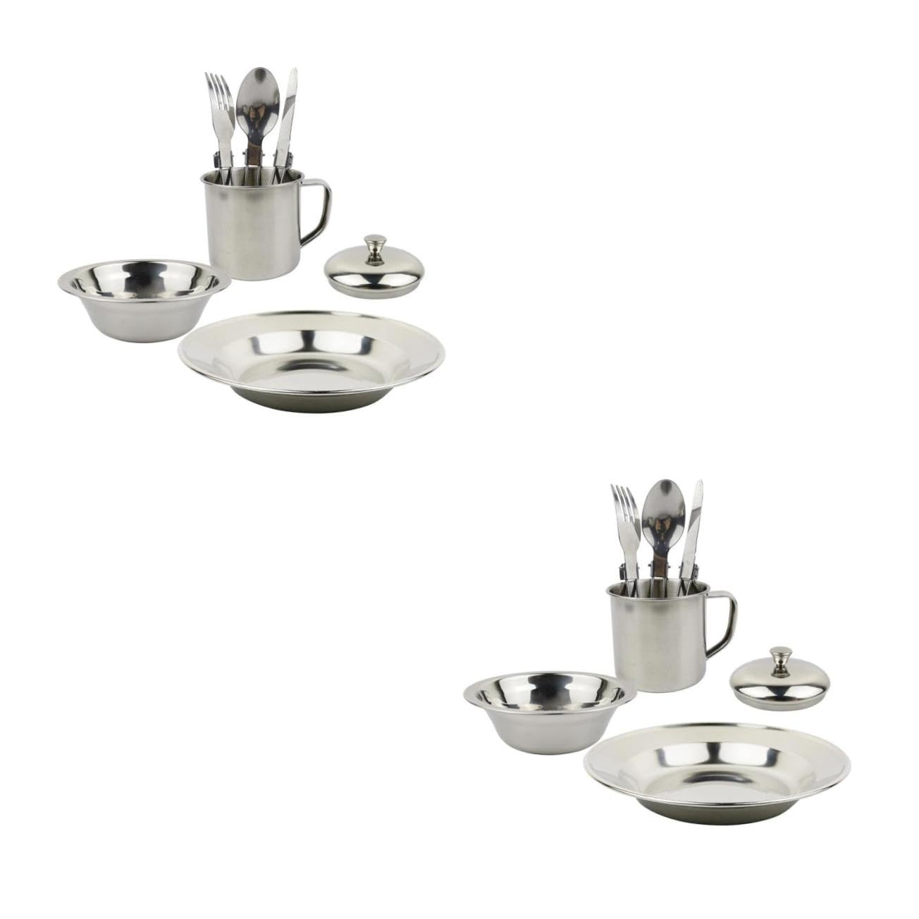 Toddmomy Combinaison Vaisselle Camping Ustensiles De Cuisine De Camping Pot De Pique- Ustensiles De Camping Équipement De Cuisson Vaisselle Portable Silver Acier Inoxydable