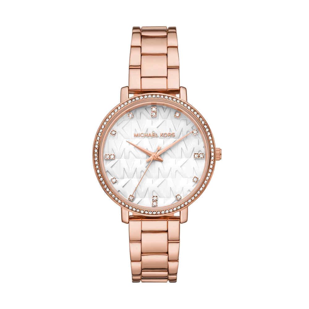 Michael Kors Donna Orologio Pyper, movimento al quarzo a tre lancette con cinturino in acciaio inox o in lega