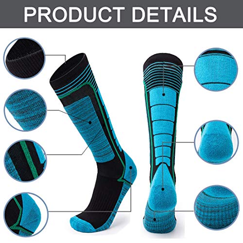 FINGER TEN Unisex Skisocken Herren Damen Kinder 2 Paar 30-35 35-40 40-45 Skistrumpf Baumwolle Sportsocken Skifahren Snowboard socken Für Mädchen Jungen,Thermosocken … – Bild 4