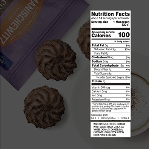 Manischewitz Chocolate Nut Brownie Macaroons, 10oz | Coconut Macaroons | Resealable Bag | Dairy Free | Gluten Free Coconut Cookie | Kosher for Passover - Thumbnail 3