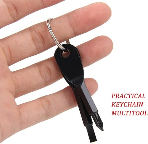 Miniatura 5 de 1 juego de mini destornilladores de llavero de acero inoxidable portátil Phillips y destornillador de cabeza plana herramienta práctica de