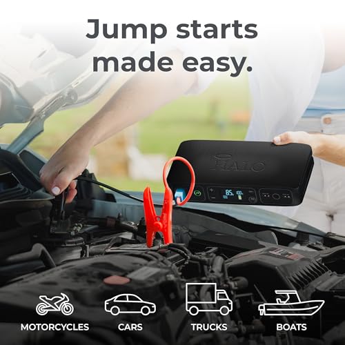 HALO Bolt Air 58830 Portable Car Battery Jump Starter | 100 PSI Air Compressor, 58.8Wh USB Power Bank, Emergency Floodli - Additional View