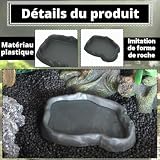 PacuM 2 gamelles motif roche en plastique pour tortue terrestre photo 3