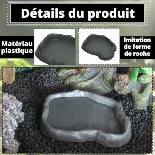 PacuM 2 Pièces Abreuvoir Tortue Terrestre Motif Roche Aux – vue 3