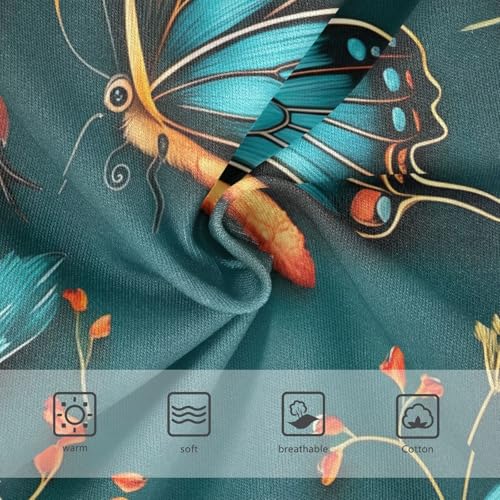 Blue Butterfly Flowers Panties for Girl Toddler Underwear Custom Cotton Fancy Briefs Underpants 2t3