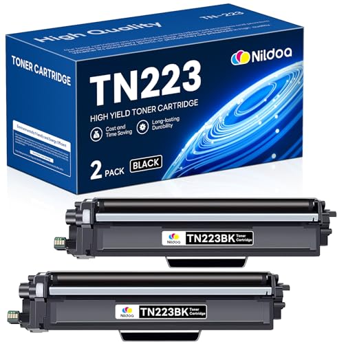 TN223 TN223BK Toner Cartridge Replacement for Brother TN-223 TN-223BK MFC-L3710CW MFC-L3750CDW MFC-L3770CDW HL-L3210CW HL-L3230CDW Printer Ink, 2 Black