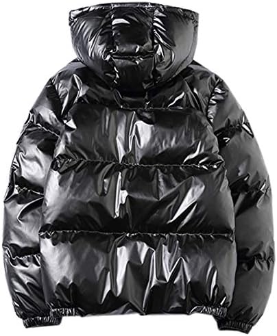 Black metallic puffer jacket mens Clearance