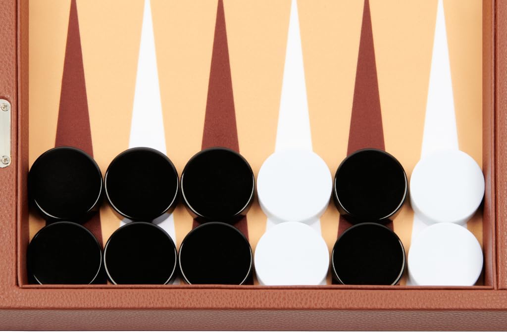 Silverman & Co. 19-inch Premium Backgammon Set - Desert Brown Board