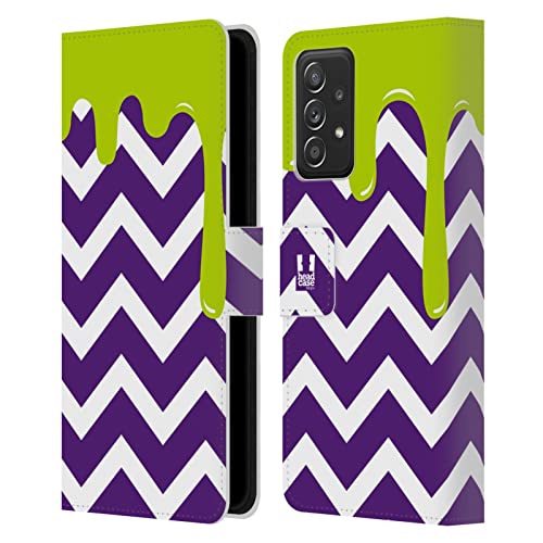 Étui portefeuille en cuir Galaxy A52 chic zigzag violet Head Case
