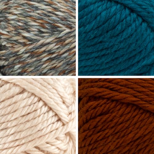 Image of Lion Brand Yarn, Hometown Super Bulky Yarn, Log Cabin Pack, 4 Skeins