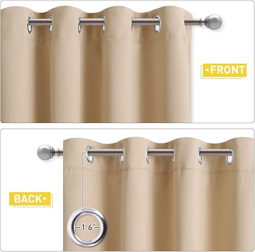 Miniatura 5 de NICETOWN  Cortinas de aislamiento térmico para dormitorio, cortinas opacas 3 en 1 (sonido, temperatura y luz)