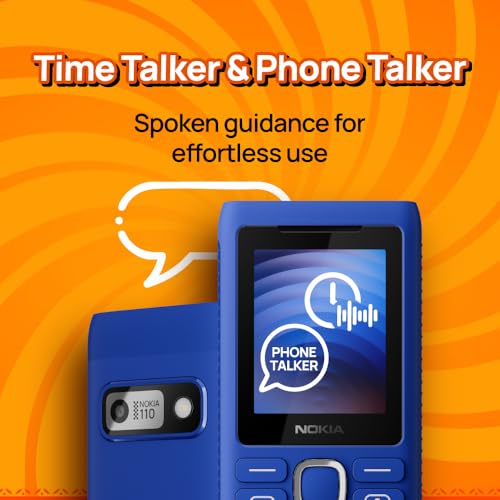 Image of Nokia 110 Power Keypad Phone |Dual SIM, Camera, Long Lasting Battery, Durable Design, Phone Talker, Wireless FM Radio, MP3 Player, MicroSD, 1-Year Replacement Guarantee | Blue