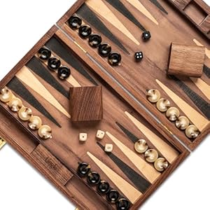 Lingle Natur-Walnuss Falt-Backgammon-Set LG-2001.03