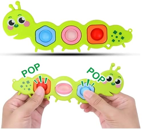 Pop Fidget Toys Push Bubble Pop Keychain Toys Caterpillar Shape Fidget Toy Mini Stress Relief Hand Toys Hard Shell Toy Cheap For Kids And Adults #TOP2