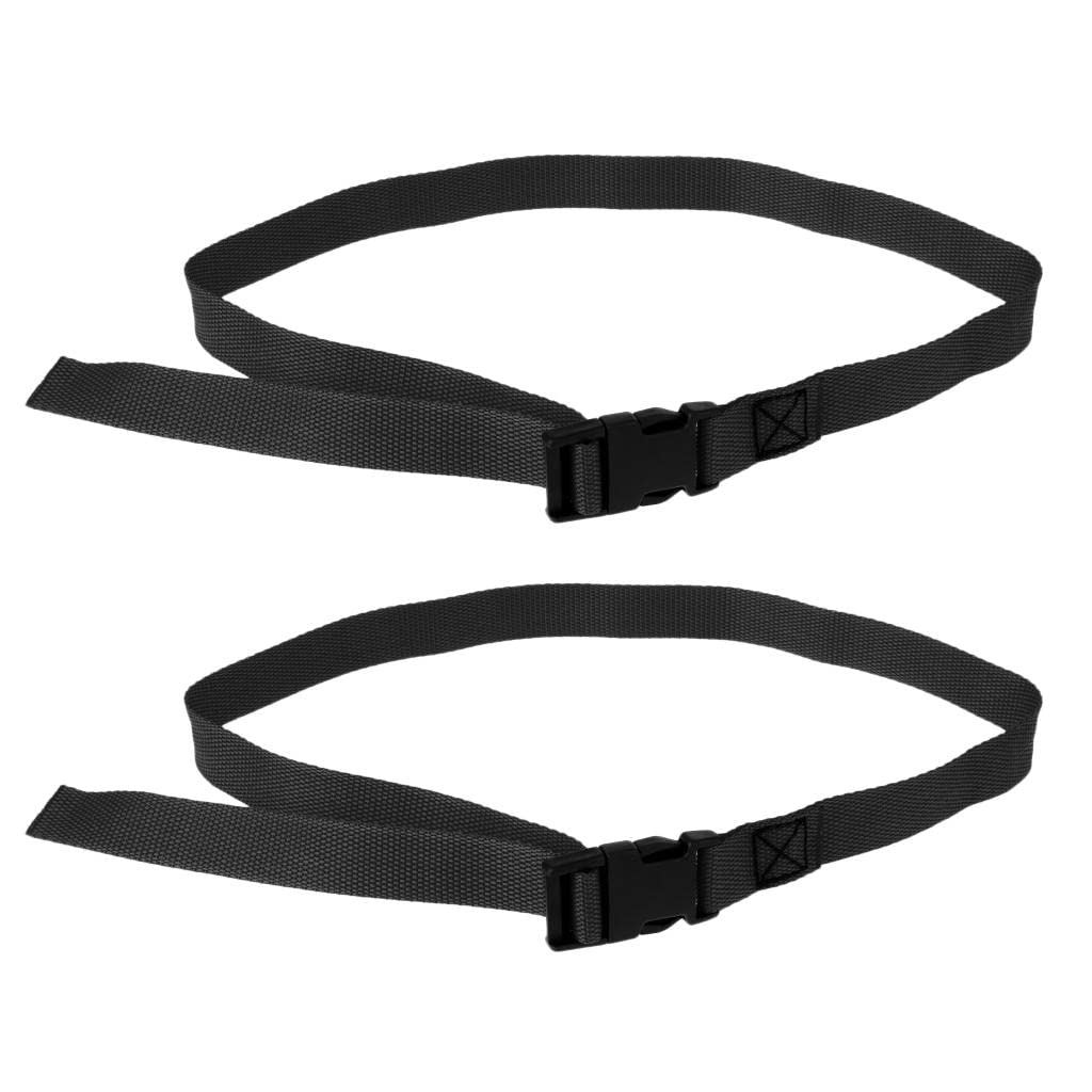 FLAMEER 1 Pair 1m 25mm Durable Nylon Adjustable Golf Trolley Webbing Straps with Quick Release Buckle - black